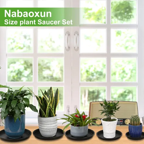 Miniatura 6 de Paquete de 8 Platillos de Plástico para Plantas de 10 Pulgadas 12 Pulgadas 14 Pulgadas 15 Pulgadas Bandejas de Goteo Platillos para Plantas