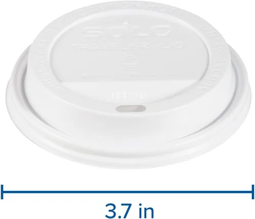 Miniatura 3 de SOLO TLP316-0007 Tapa de Plástico Blanca Traveler - para Vasos de Papel Calientes SOLO (Caja de 1000)
