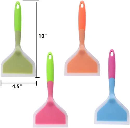 Miniatura 2 de Espátula de tortilla de silicona de 10 pulgadas, pala duradera resistente al calor, espátula ancha antiadherente para huevos, crepes, brownies