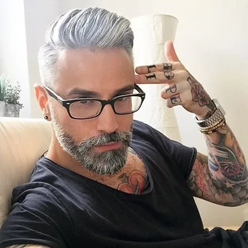 Toupee para hombre 10 "× 8" virgen europea 20% #1b mezcla de cabello humano negro 80% plata pelo sintético suave piel fina para hombre piezas de