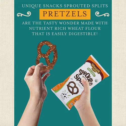 Miniatura 5 de Unique Snacks Brotados Splits Pretzels Germinados, Deliciosos Homestyle horneados, Certificado OU Kosher y sin OMG, Sin Sabor Artificial, Bolsa de 8
