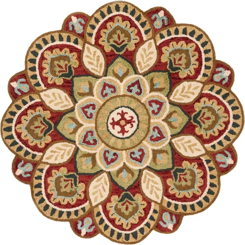 Miniatura 10 de SAFAVIEH - Alfombra de la colección Novelty, modelo NOV604M, estilo floral bohemio rústico campestre, hecha a mano, de lana, ideal para áreas