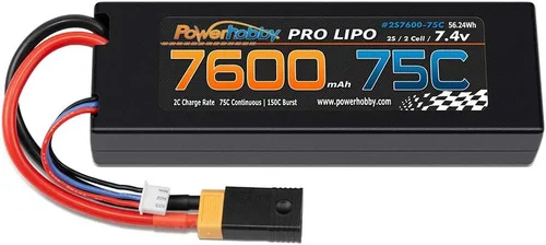 Miniatura 5 de Powerhobby 2S 7.4v 7600mah 75c Lipo Batería con enchufe XT60 + adaptador compatible con: Slash 4x4 4WD 2WD Stampede Rustler E-Revo E-Maxx Spartan