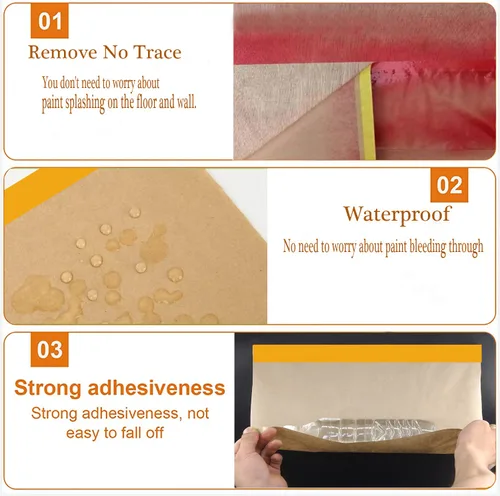 Miniatura 4 de Juego de papel de enmascarar y cinta adhesiva para pintura, papel de pintores y cinta de pintores de 22 pulgadas-50 pies, papel de pintura
