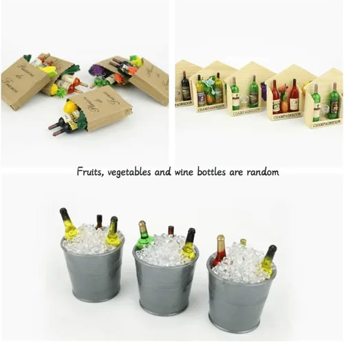 Miniatura 8 de 10 unids/set creativo estereoscópico botella de vino serie nevera imán nevera etiqueta magnética Home Deco imán accesorios de cocina (madera)
