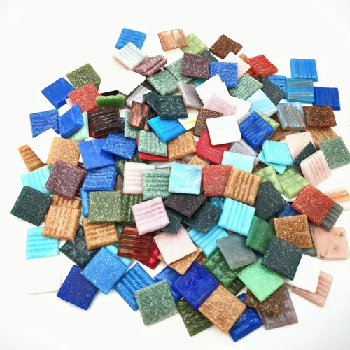 Miniatura 19 de Azulejos de mosaico de cuarzo de 1.1 libras, piezas de mosaico multicolor de 3/4 pulgadas, piedras para hacer mosaicos, manualidades, pasatiempos