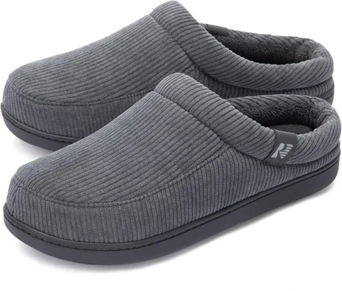 Miniatura 8 de RockDove Pantuflas de pana Ribco para hombre con espuma viscoelástica y suela interior y exterior