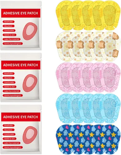 90 parches adhesivos para los ojos para niños, adolescentes, almohadillas adhesivas desechables para niños y niñas