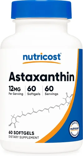 Miniatura 7 de Nutricost Astaxantina 12 mg, 30 cápsulas blandas, sin OMG y sin gluten
