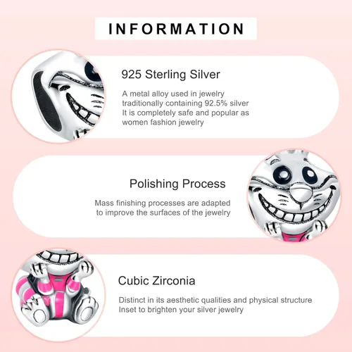 Miniatura 3 de EZ Tuxedo Dijes de dibujos animados de plata de ley 925, colección de joyas del arte de la animación para pulseras, Metal, Circonita cúbica