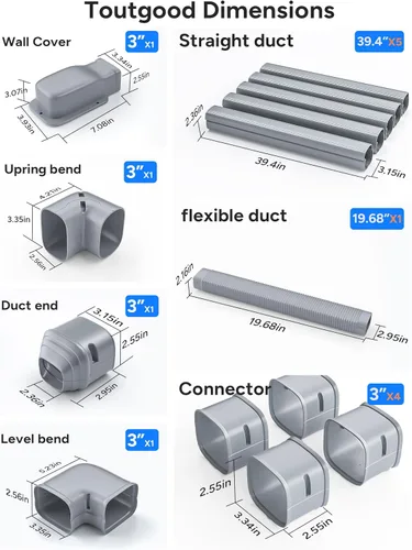 Miniatura 4 de Kit de cubierta de mini línea dividida de 3 pulgadas y 19 pies para minisplit Linset sin conductos y bombas de calor, tubería de PVC decorativa