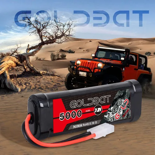 Miniatura 5 de GOLDBAT 5000 mAh 7.2 V NiMH batería con conector Tamiya para RC coche RC camión RC barco LOSI asociado HPI Kyosho Tamiya Quadcopter Drone Hobby