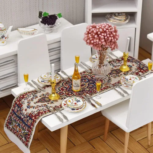 Miniatura 3 de iLAND Pisos barnizados para casas de muñecas en escala 1:12, tablas de piso de casa de muñecas de bambú (rectangular 96pcs)