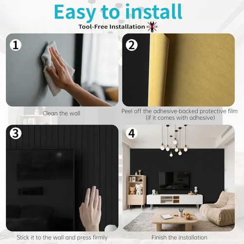 Miniatura 8 de EVERECO Paquete de 6 paneles acústicos de doble capa gruesa de 47.2 x 23.6 x 0.72 pulgadas, paneles insonorizados para pared autoadhesivos, paneles