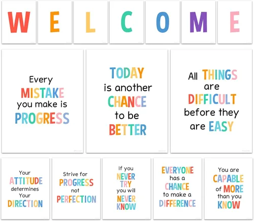 Miniatura 17 de Decorably 15 pósteres geniales de bienvenida para aula, inspirador, decoración laminada mate, para escuela, pasillos, tablones de anuncios