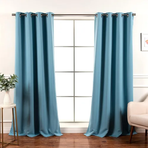 Miniatura 59 de Best Home Fashion Paneles de cortinas opacas con aislamiento térmico de alta calidad para tratamiento de ventanas, para dormitorio, acero inoxidable