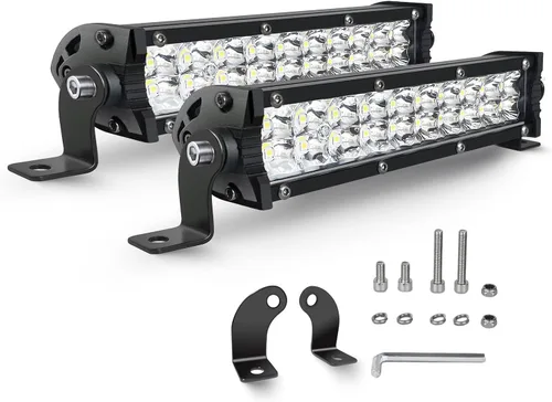 Barras de Luz LED Pods de Doble Fila de 7 Pulgadas - Combo Delgado de Luz LED Spot Flood para Conducción Todoterreno, Luces Antiniebla LED Luces de