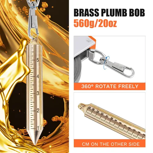 Miniatura 3 de Cekegon Cinta de medición de aceite con 560 g/20 oz Plumb Bob, a prueba de explosiones de tanque de aceite Cintas de medición con correa de tierra