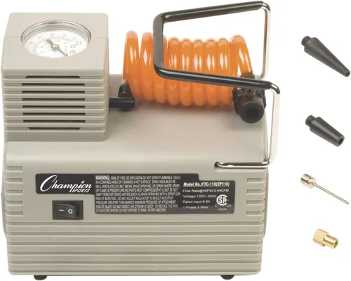 Miniatura 4 de Champion Sports Electric Ball Inflator – Quiet High-PSI Air Compressor & Ball Pump for Sports Balls, 110–120V AC