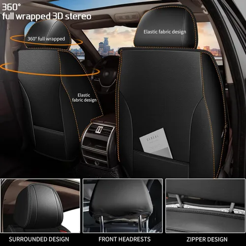 Miniatura 3 de DISUTOGO 2 Front Seat Covers for Hyundai Tucson 2005-2024 2025 2026, Waterproof Faux Leather Car Seat Covers Easy Clean & Compatible Airbag
