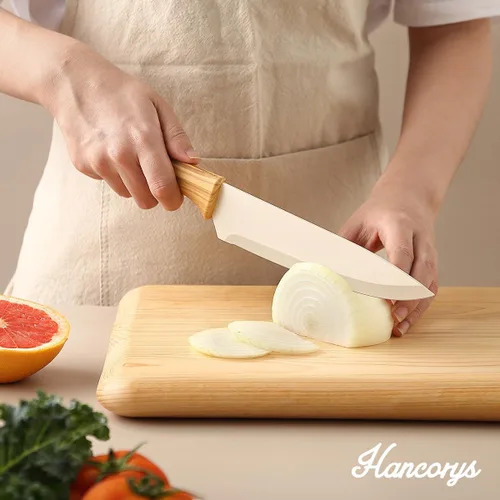Miniatura 5 de Juego de cuchillos Hancorys, juego de 13 piezas de cuchillos de cocina, revestimiento antióxido de cerámica antiadherente y protector de hoja