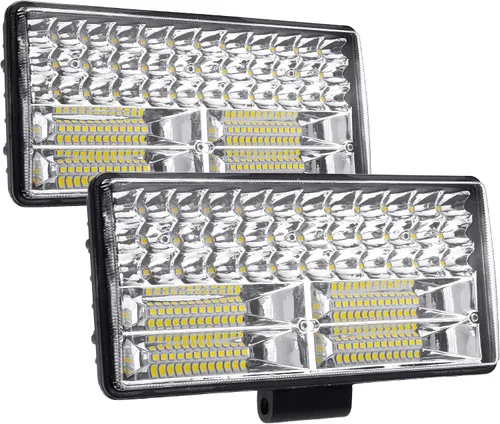 HUSUKU Luz de trabajo LED para camioneta, de 9 pulgadas, 12-80V, 84 LED, 32000 lm, 250 W, combo de haz puntual y de inundación, luz LED impermeable