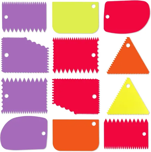 Miniatura 7 de Raspador de pasteles, juego de raspador más suave para pasteles, raspador de masa, herramienta pulidora de raspador de glaseado, peine de decoración