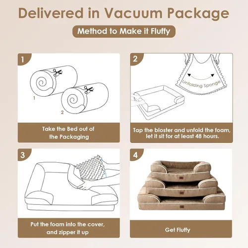Miniatura 99 de EHEYCIGA – Cama ortopédica impermeable para perros pequeños, de espuma viscoelástica tipo caja de huevos, con bordes elevados y base antideslizante