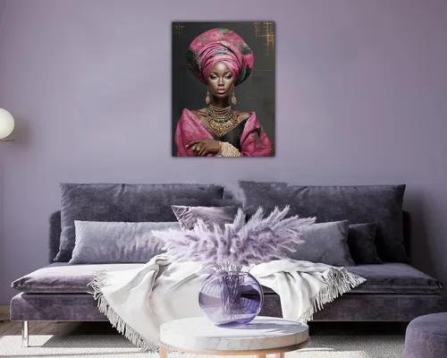 Miniatura 101 de Arte de pared afroamericano, decoración de rey y reina bailarín negro para sala de estar, arte de pareja de amor negro para dormitorio, lienzo