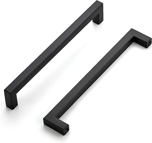 Miniatura 14 de Tiradores negros para gabinetes de cocina, tiradores negros para cajones de acero inoxidable cuadrados