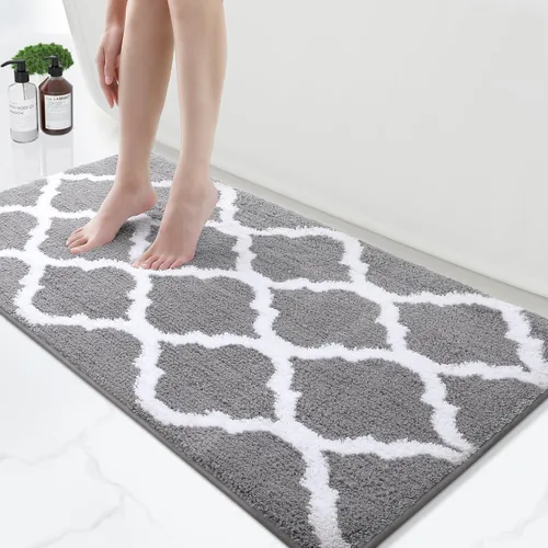 Miniatura 45 de OLANLY Alfombras de baño de 24 x 16 pulgadas, microfibra suave y absorbente, antideslizante y peluda, lavable a máquina, tapetes para el suelo