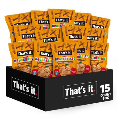Miniatura 7 de That's it. Fruit Crunchables - Chips 100% de Manzana + Arándano, Paquete de 15 bocadillos saludables para niños a base de plantas, sin OGM, sin
