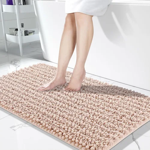 Miniatura 118 de Yimobra Alfombras de Baño Antideslizantes Lavables - Alfombra de Baño de Chenilla Ultra Suave Absorbente, Alfombra Peluda de Secado Rápido para Negro