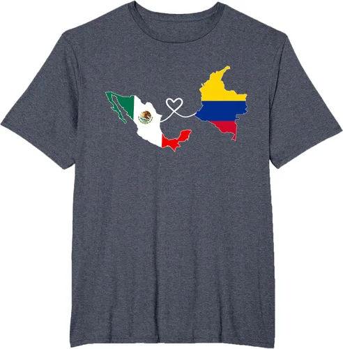 Miniatura 71 de Camiseta Half Colombian Half Mexican Flag Map DNA Mexico Colombia