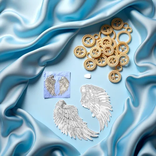Miniatura 2 de 1 par de apliques de alas de lentejuelas, parche de hierro de ángel de lentejuelas, apliques bordados para chaquetas, decoración de tela y regalos