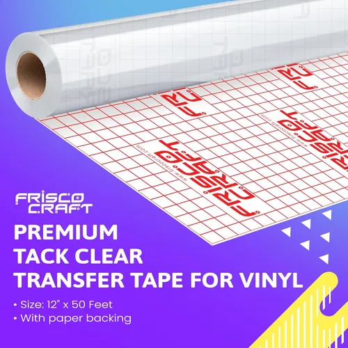 Miniatura 2 de Frisco Craft Cinta de transferencia transparente de alta calidad para vinilo con parte trasera de papel, perfecta para vinilo autoadhesivo
