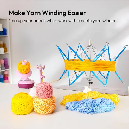 Miniatura 4 de Yarn Swift - Paraguas Swift de hilo para ganchillo, soporte para madejas de diseño flexible y ligero, plegable, altura y diámetro ajustable