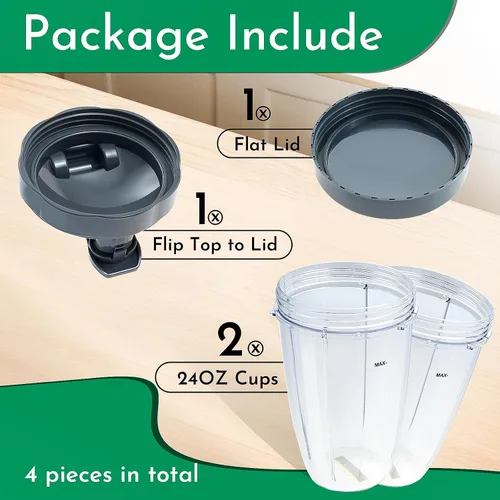 Miniatura 13 de Vasos de licuadora de repuesto para licuadora Nutribullet de 18 onzas con tapa, compatible con Nutribullet 600 W 900 W licuadora exprimidor