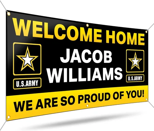 Miniatura 7 de Cartel militar personalizado de bienvenida a casa por DOT4DOT – Letrero personalizado personalizable para bandera del ejército de Estados Unidos