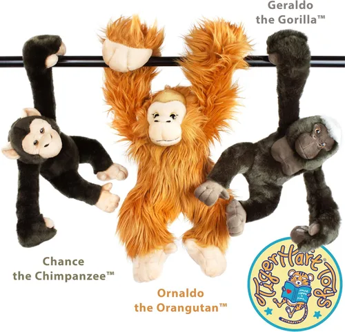 Miniatura 7 de TigerHart Geraldo The Gorilla - Mono de peluche de 14 pulgadas (con brazos colgantes extendidos)