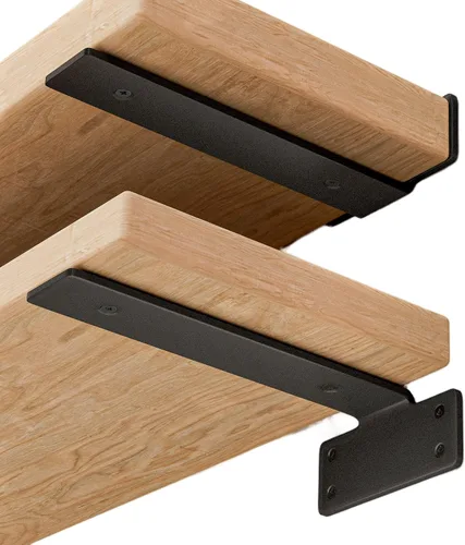 Soportes de estante flotantes de 6 pulgadas, 6 paquetes, soportes de estantería resistentes de 1/5 pulgadas de grosor para estantes de madera,