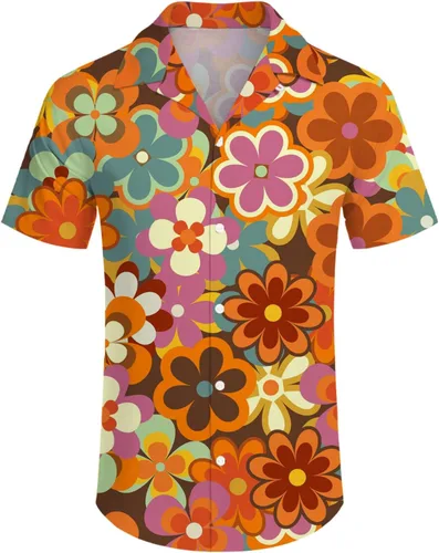Miniatura 3 de Conjunto de camisa y pantalones cortos de los años 80 para hombre, traje de los años 80 y 90, trajes de camisa de los años 90 con sombreros