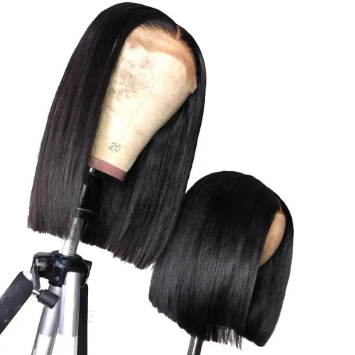 Miniatura 7 de Pelucas de cabello humano lacio marrón rojizo de 8 pulgadas, #33 13x4 HD, transparente, color marrón rojizo, peluca frontal de encaje frontal