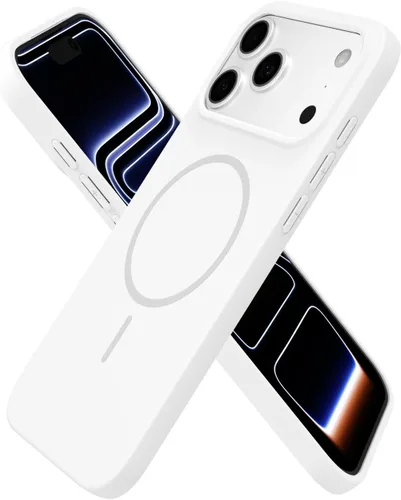 Miniatura 17 de oakxco Funda de silicona Mag Safe para iPhone 17 Pro Max, funda magnética delgada y fina compatible con carga inalámbrica MagSafe, bonita funda Negro