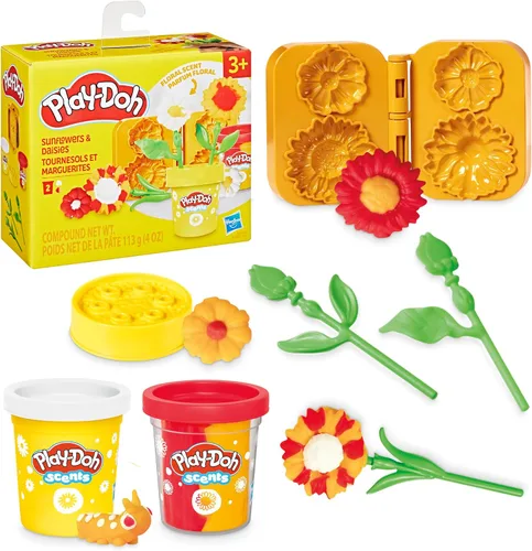 Miniatura 9 de Play-Doh Paquete de dos flores, tulipanes, narcisos, girasol y margaritas, kit de manualidades para niños, regalos para niñas y niños