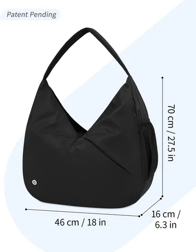 Miniatura 2 de Ceneda Bolsa de gimnasio grande para mujer, bolsa de lona deportiva con soporte oculto para esterilla de yoga y compartimento para zapatos, bolsa