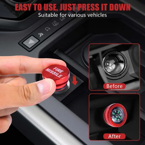 Miniatura 4 de SenseYo 3 piezas de cubierta de encendedor de cigarrillos de aluminio para coche, se adapta a la mayoría de vehículos, fuente de alimentación de 12