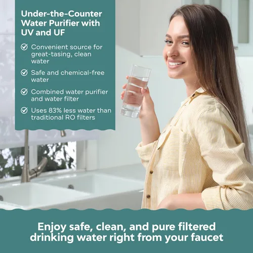 Miniatura 2 de AMI Sola Purificador de agua UV puro bajo el mostrador, filtro de agua para fregadero con UV y UF