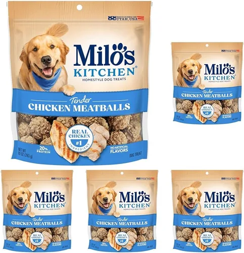 Miniatura 19 de Milo's Kitchen Homestyle - Golosinas para perros, rebanadas de salchicha de pollo y manzana, 18 onzas, altas en proteínas, sin sabores artificiales