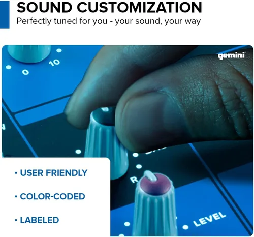 Miniatura 5 de Gemini - Mezclador de audio Bluetooth de 5 canales - USB, FX, Phantom Power - Mezclador compacto para DJ y estudio, interfaz de audio para PC